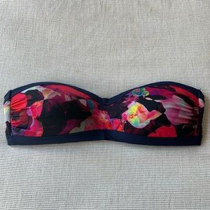 Athleta floral bandeau swim top